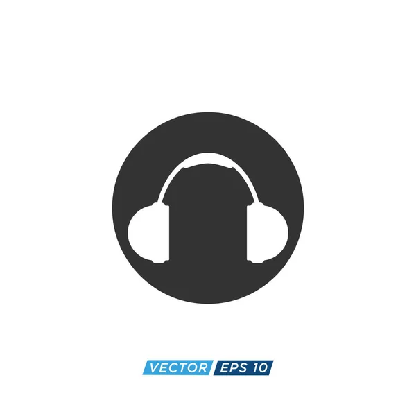 Headphone Icon Design Vector Template — Stock Vector