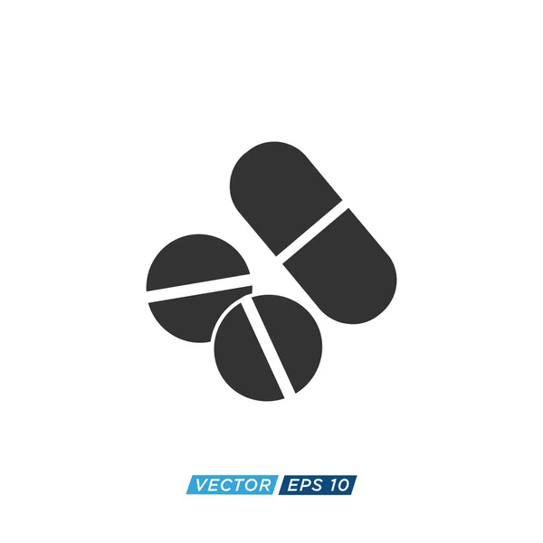 Pille Kapsel Medizin Icon Design Vector — Stockvektor