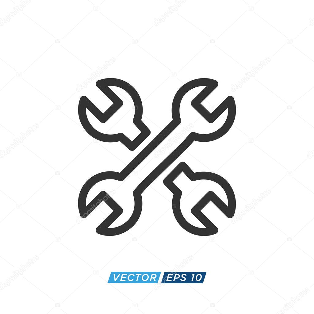 Tool Wrench Icon Design Illustration