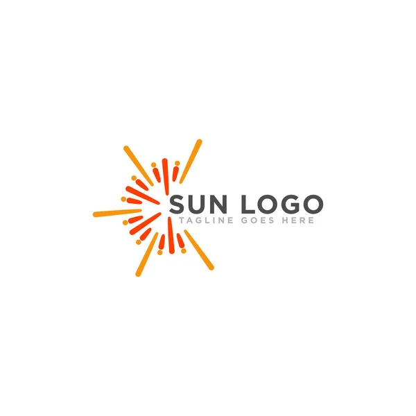 Sun Logo Ícone Design Vector — Vetor de Stock