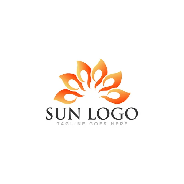 Sun Logo Ícone Design Vector — Vetor de Stock