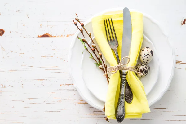 Spring easter table setting — Stock Photo, Image