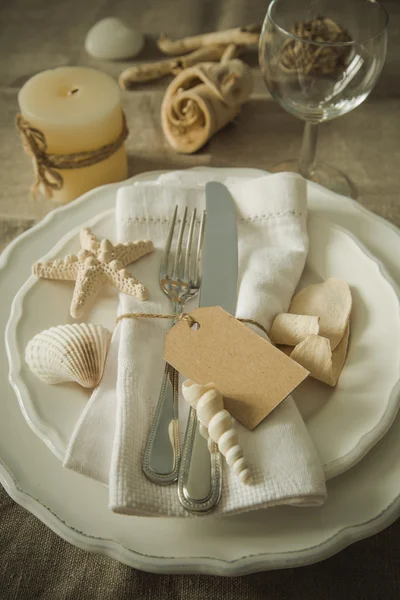 Summer marine style table setting — Stock Photo, Image