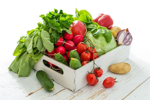 Selección de hortalizas frescas del mercado de agricultores — Foto de Stock