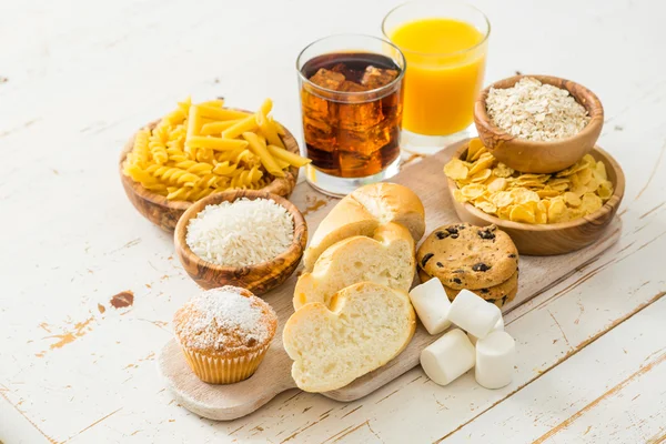 Selección de malas fuentes de carbohidratos — Foto de Stock