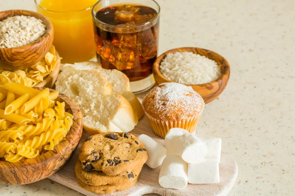 Selección de malas fuentes de carbohidratos — Foto de Stock