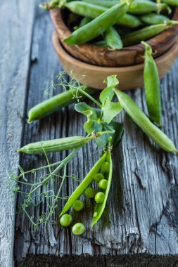 Rustik ahşap zemin üzerine yeşil PIA