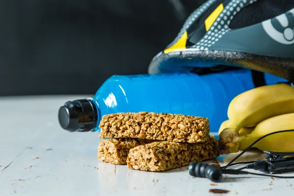 Food and equipment for cycling — Stock Photo, Image