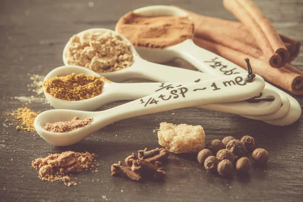 Selection of spices for christmas and thanksgiving — Stock Photo, Image
