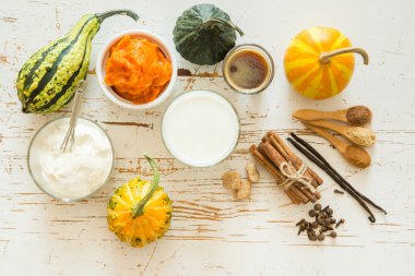 Kabak spice latte için malzemeler