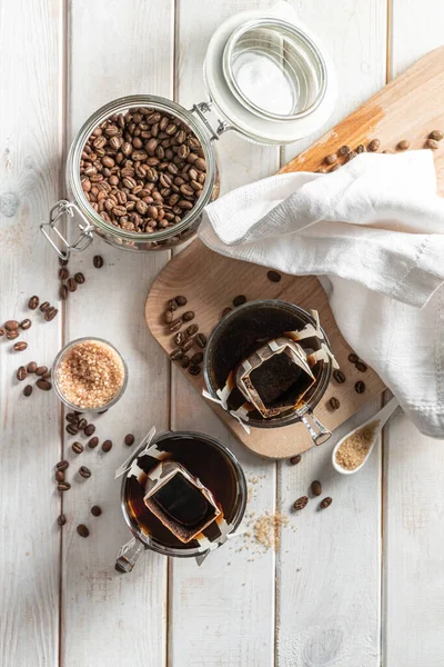 Drip coffee concept on white woob background — Stockfoto