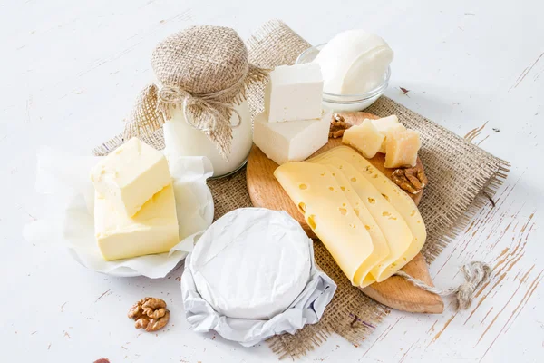 Selection of milk and dairy products