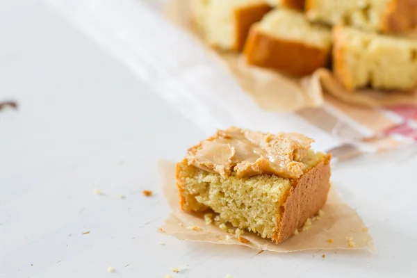 Cornbread squares on paper — Stock Photo, Image