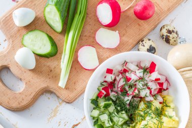 taze sebze ve kefir ile çorbası