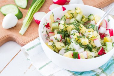 taze sebze ve kefir ile çorbası