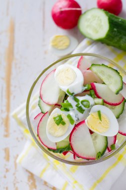 malzemelerle cam kapta yoğurt salatası