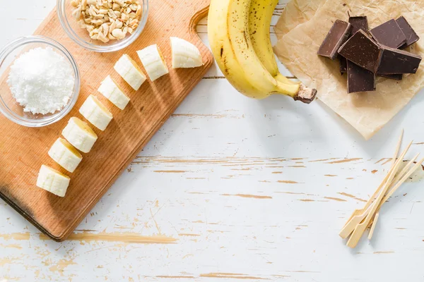 Preparación de estallidos de plátano — Foto de Stock