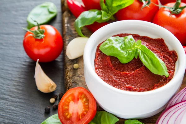Ingredientes molho de tomate — Fotografia de Stock