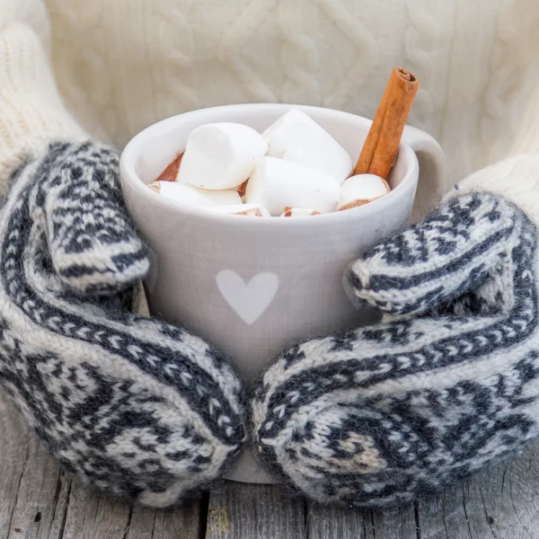 Chocolate quente com marshmallows — Fotografia de Stock