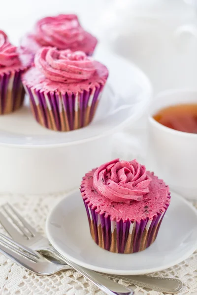 Sweet cakes with blueberries — Stock Photo, Image