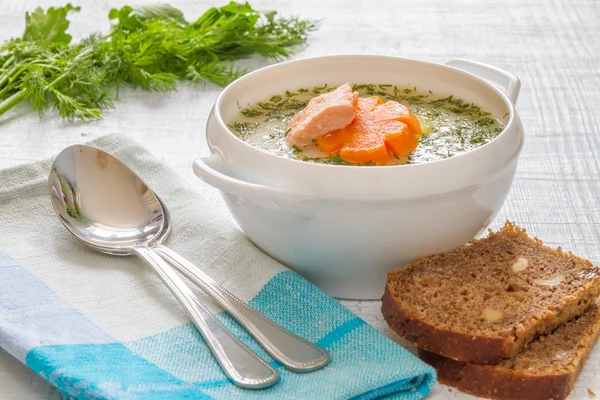 Sopa de salmón finlandés — Foto de Stock