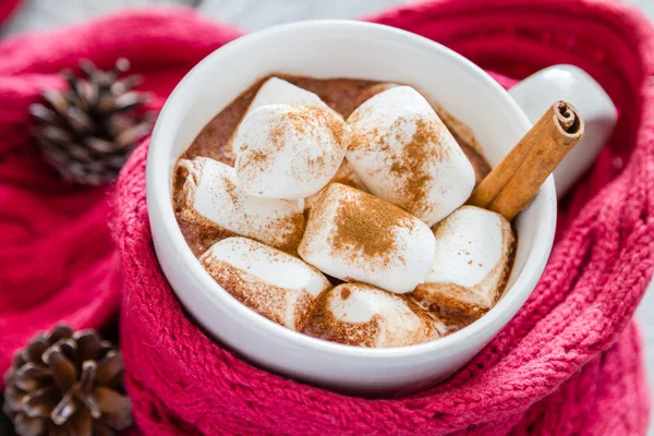 Heiße Schokolade mit Marshmallows — Stockfoto