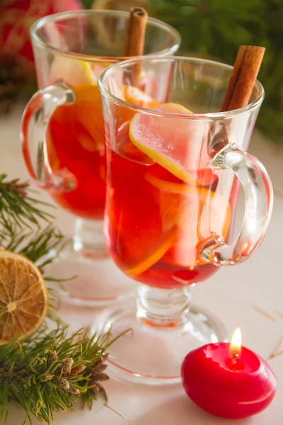 Hot red mulled wine — Stock Photo, Image