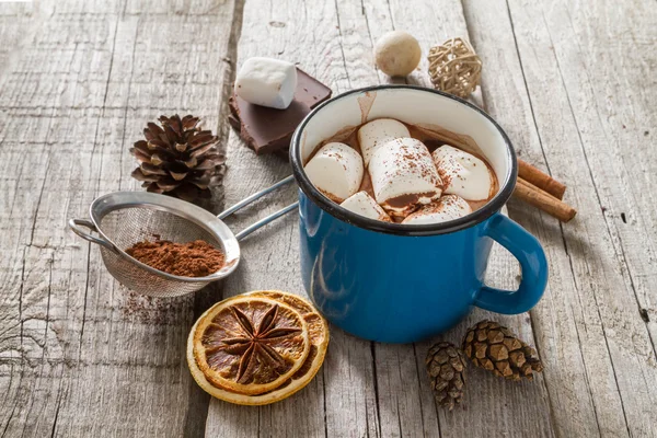 Warme chocolade met marshmallows — Stockfoto