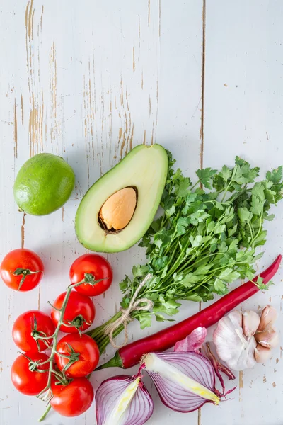 Ingredientes de salsa de guacamole —  Fotos de Stock