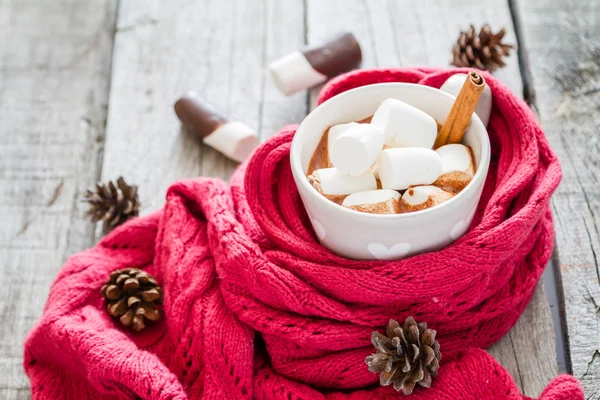 Warme chocolade met marshmallows — Stockfoto