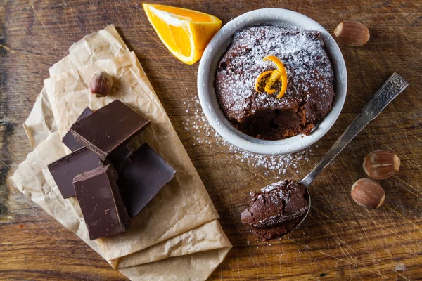 Csoki és narancs cupcake — Stock Fotó