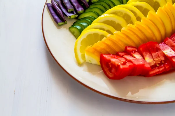 Fresh salad in white plate — Stock Photo, Image