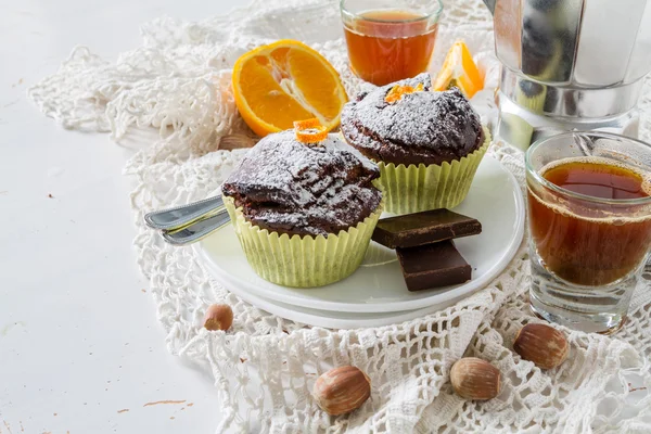 Chocolate and orange cupcakes — Stock Photo, Image