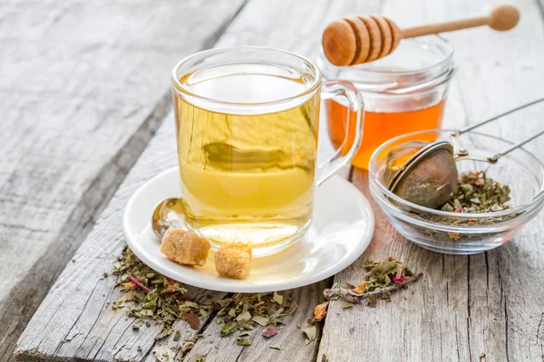 मध सह हर्बल चहा — स्टॉक फोटो, इमेज