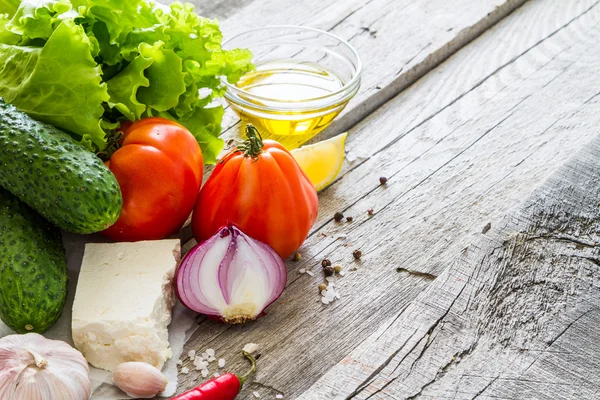 Greek salad ingredients — Stock Photo, Image