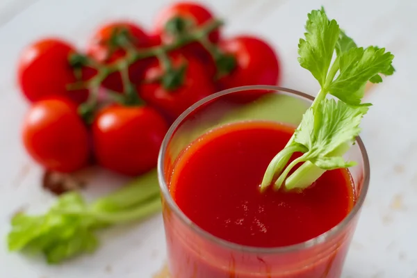 Tomato juice in glass — Stock Photo, Image