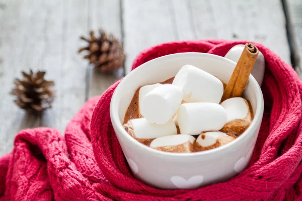 Warme chocolade met marshmallows — Stockfoto