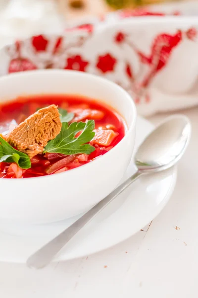 Borsch - traditional ukrainian soup — Stock Image Borsch - traditional ukrainian soup Stock Photo