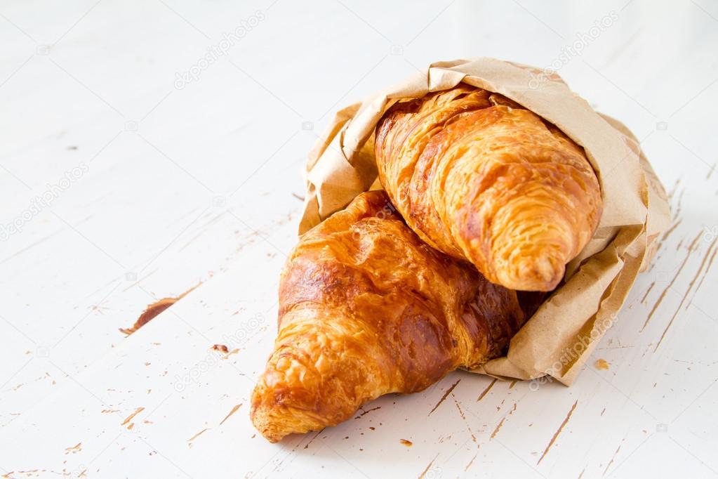 Croissants in paper bag