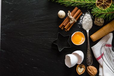 Arka plan, koyu taş arka plan pişirme Noel