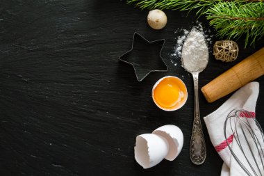 Arka plan, koyu taş arka plan pişirme Noel