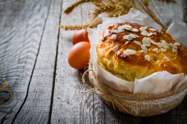 Easter bread and ingredients