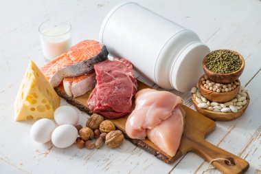 Selection of protein sources in kitchen
