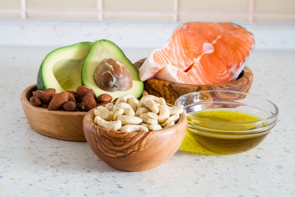 Selezione di fonti di grasso sano — Foto Stock