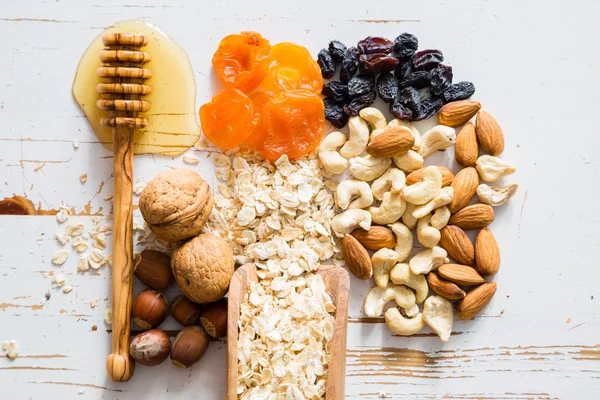 Granola bars ingredients — Stock Photo, Image