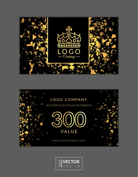 Modern glamour hediye çeki altın taç, glitter ve pırıltılar