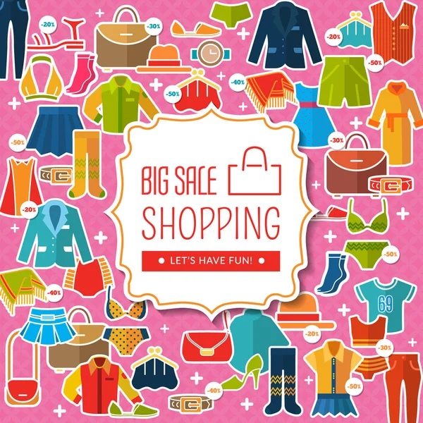 Büyük satış ve alışveriş. Renk kadın giysi ve aksesuarları ile ayarla