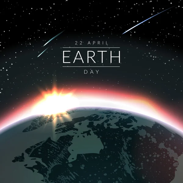 宇宙から地球の地球の日イラスト — ストックベクタ