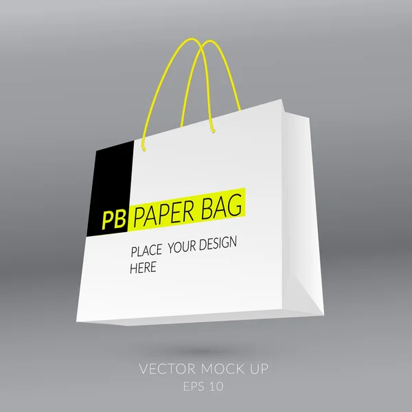 Modèle de sac en papier réaliste — Image vectorielle