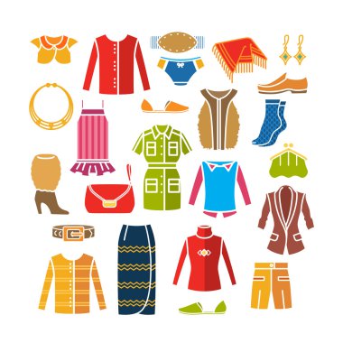 Renk kadın giysi ve aksesuarları ile ayarla